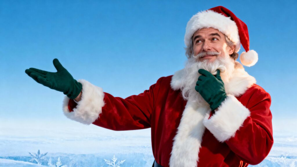 Santa portrait with presenting gesture - Пример 1