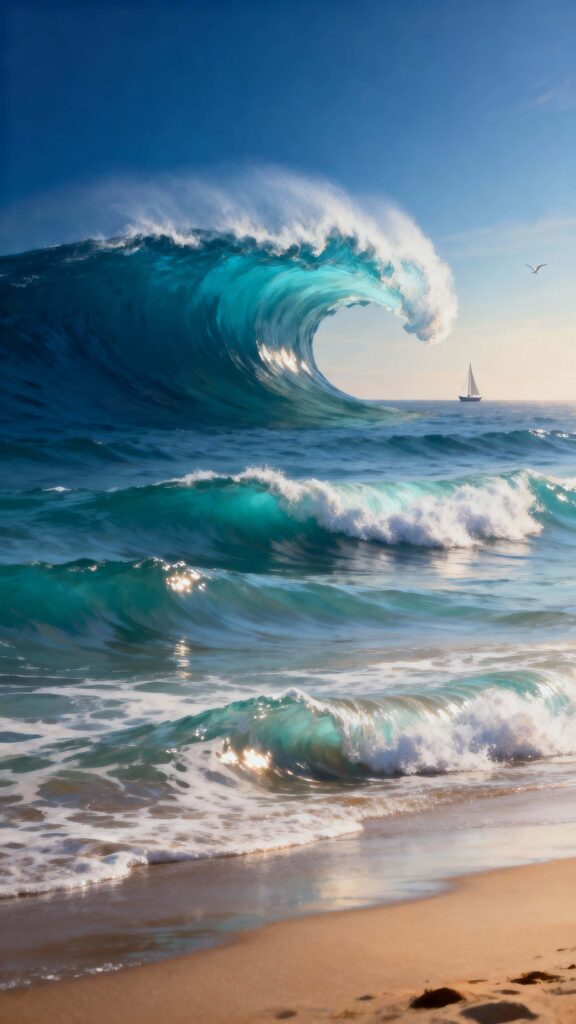 Sky of Ocean Waves Vertical Portrait - Пример 1