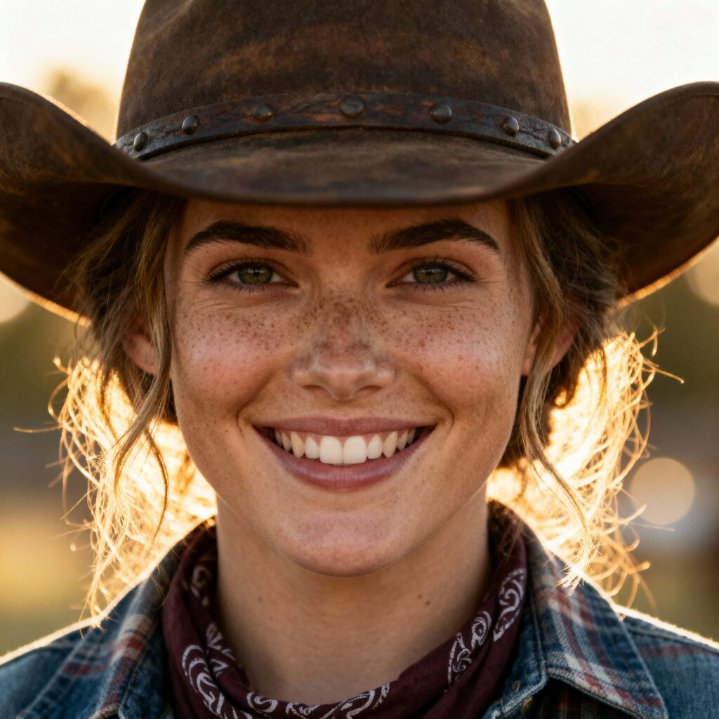 Smiling Cowgirl Portrait - Пример 1