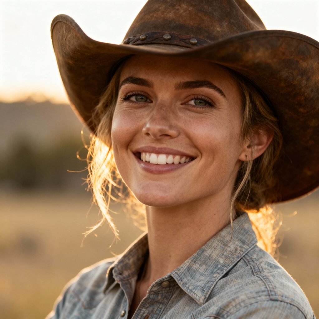 Smiling Cowgirl Portrait - Пример 1