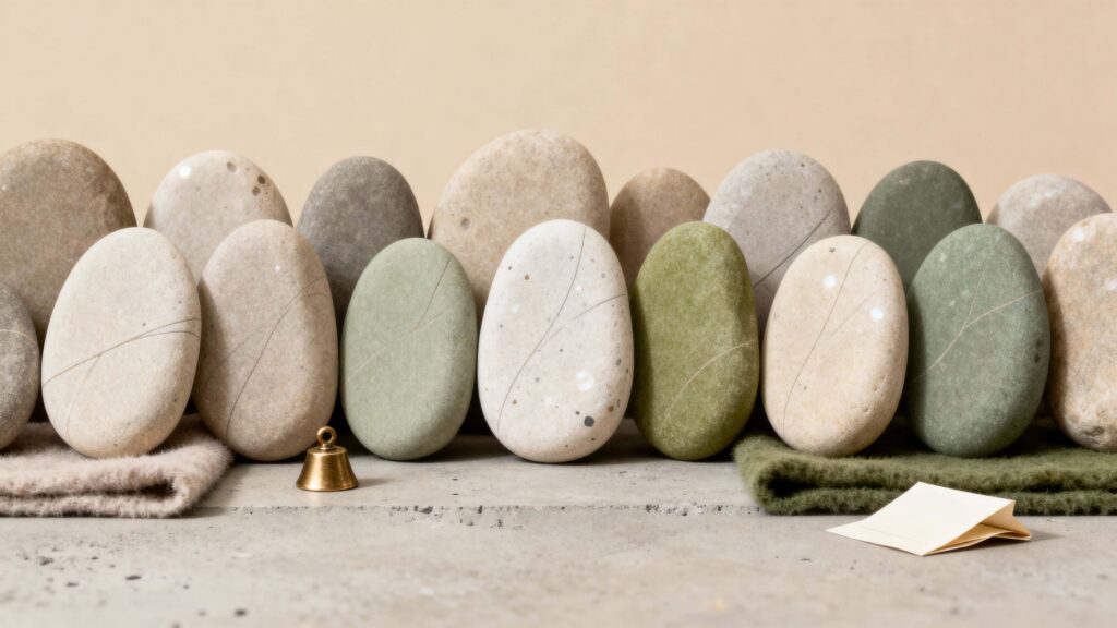 Smooth pebble-like shapes aligned study - Пример 1