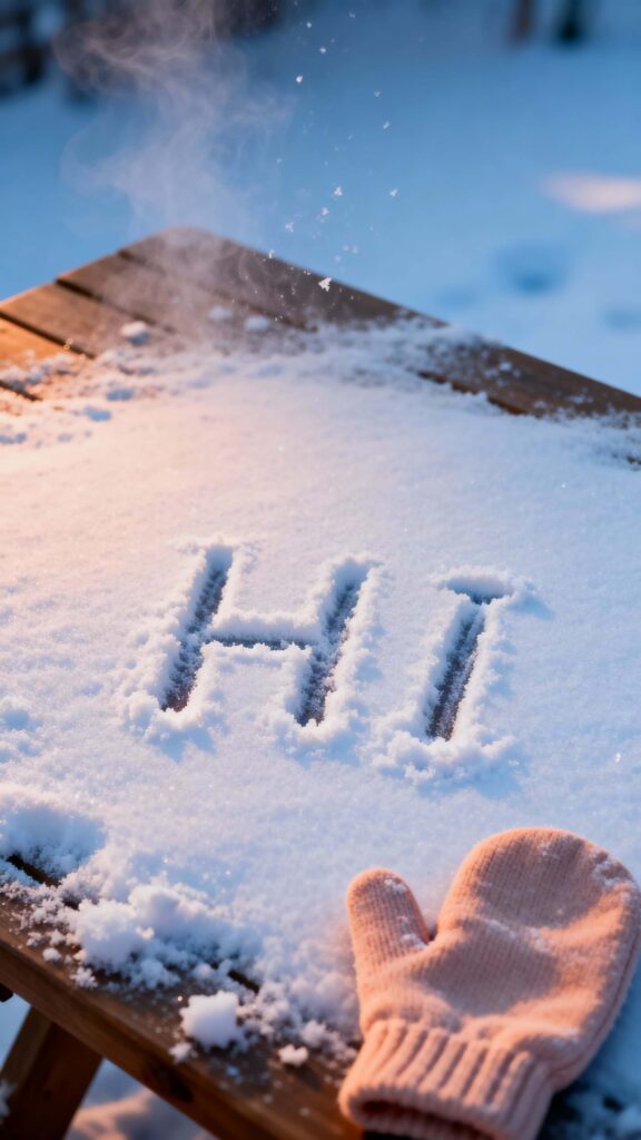 snow message on morning surface - Пример 1