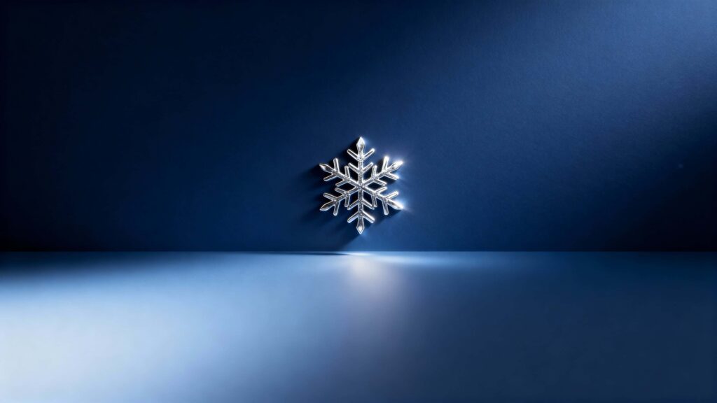 Snowflake on midnight blue gradient background - Пример 1