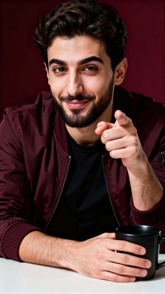 Syrian man studio portrait with coffee - Пример 1
