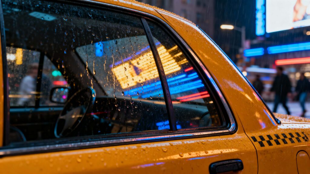 Times Square taxi interior view - Пример 1