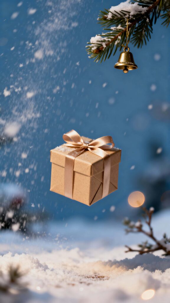 Tiny gift box in snowfall - Пример 1