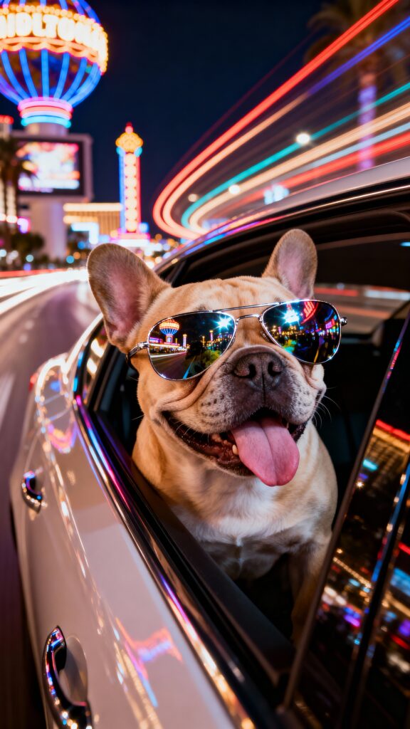 Vegas Night Ride — French Bulldog Portrait - Пример 1