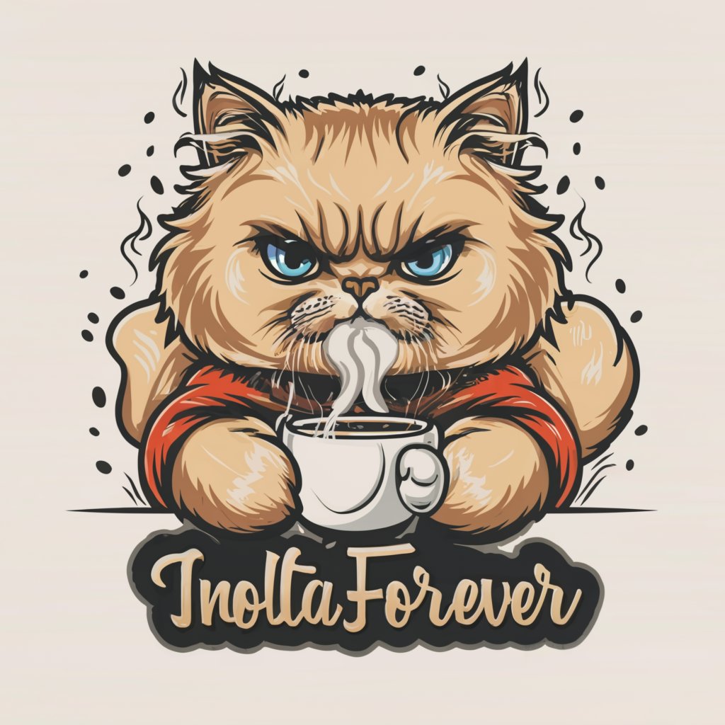 Промпт векторная иллюстрация персидского кота с надписью - Пример 1