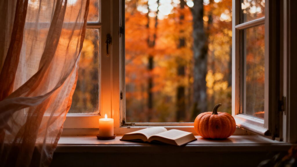 Window sill autumn interior warm stillness - Пример 1