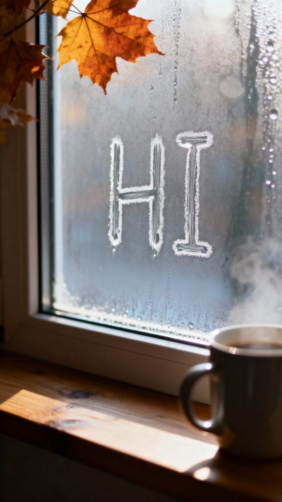 Window with ‘HI’ condensation message - Пример 1