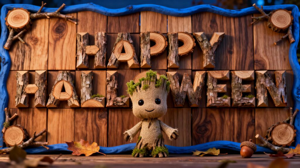 Wooden Halloween word sculpture - Пример 1