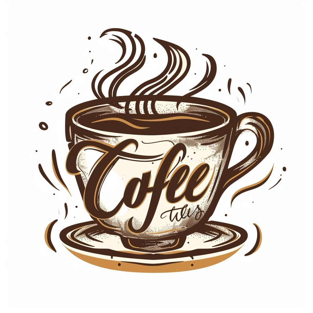 Логотип винтажной кофейни для Midjourney | Ретро-стиль, нарисованный от руки - Пример 4