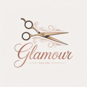 Промт для создания элегантного логотипа салона красоты с ножницами