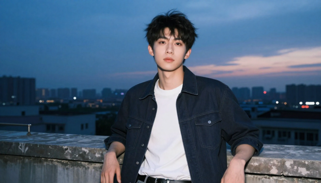 Портрет на крыше в сумерках для соцсетей - Пример 1