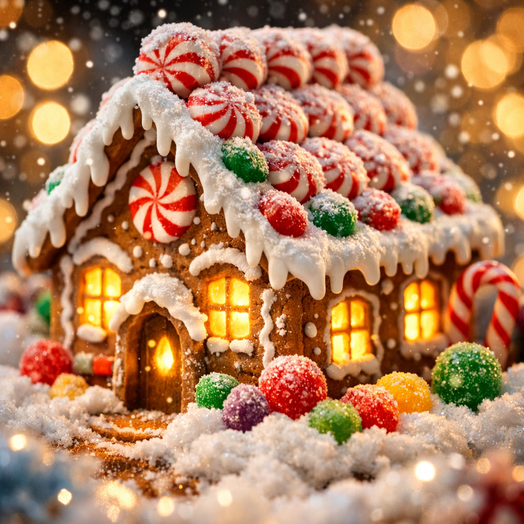 Волшебный пряничный домик крупным планом - Пример 1