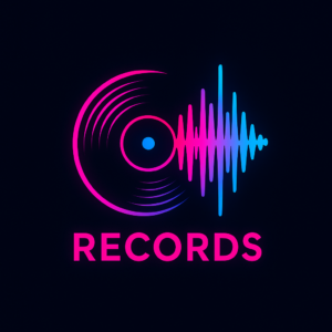 Промт для создания динамичного логотипа музыкального лейбла с винилом