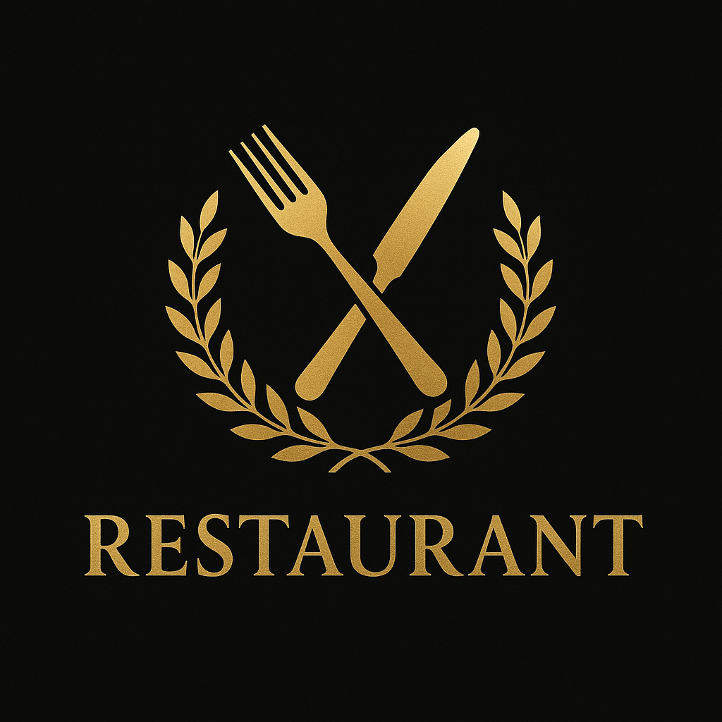Промт для создания элегантного логотипа ресторана с вилкой и ножом - Пример 1