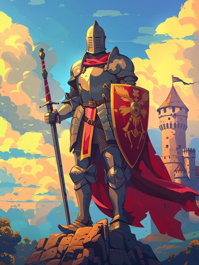 Доблестный рыцарь у замка - Пример 3