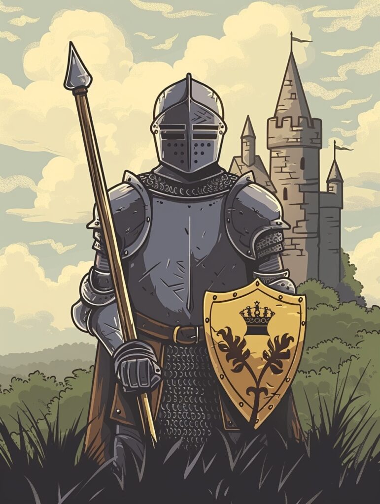 Доблестный рыцарь у замка - Пример 1