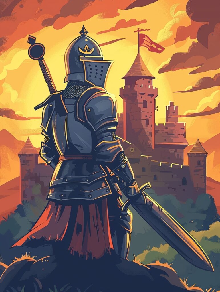Доблестный рыцарь у замка - Пример 2