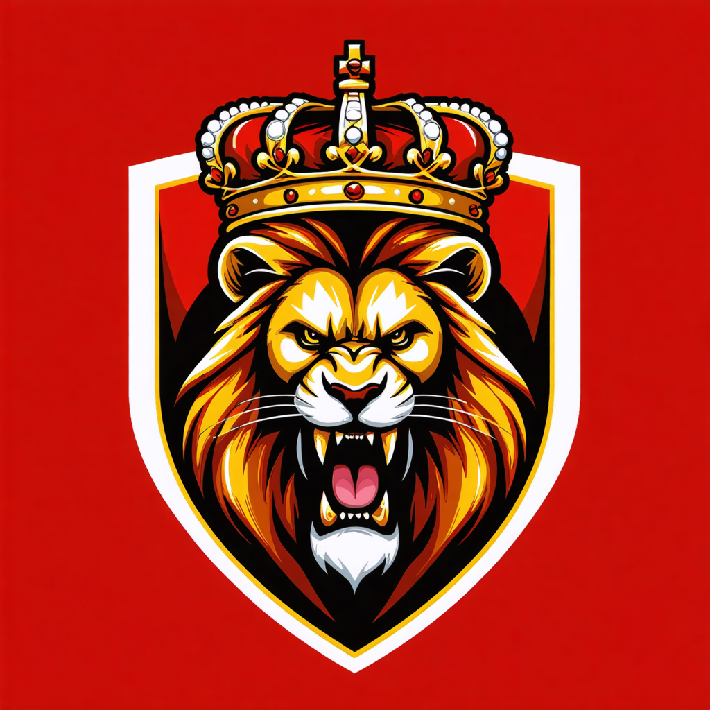 Промт для создания эмблемы спортивной команды с агрессивным львом - Пример 2