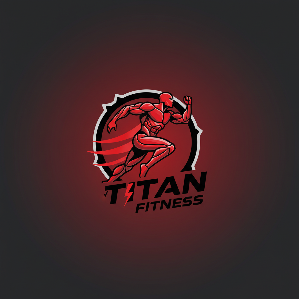 Промт для создания динамичного логотипа фитнес-клуба с фигурой атлета - Пример 1