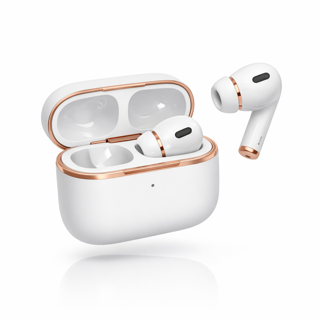 3D-рендер кейса беспроводных наушников в стиле Apple