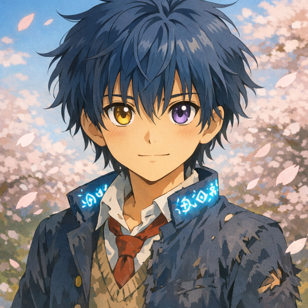 Портрет юного мага в стиле аниме