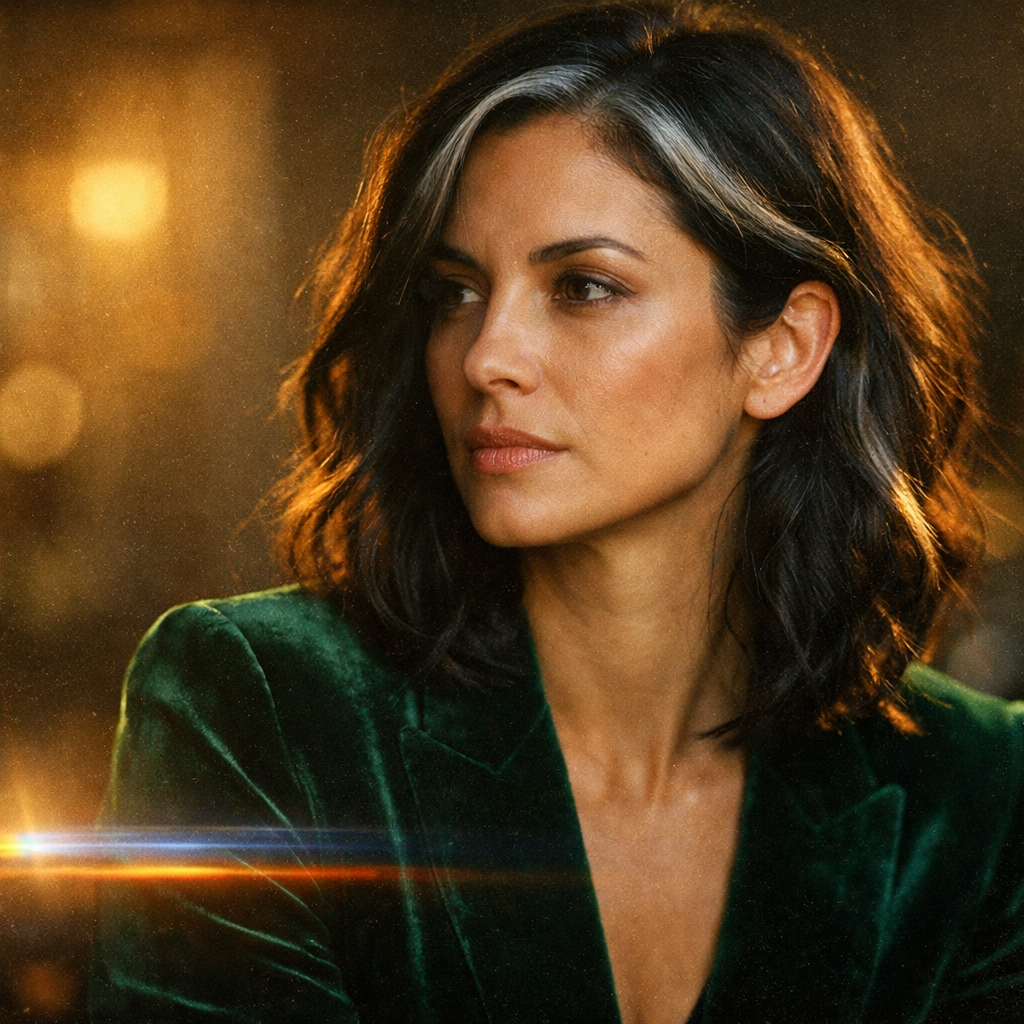 Кинематографический портрет женщины в золотом свете