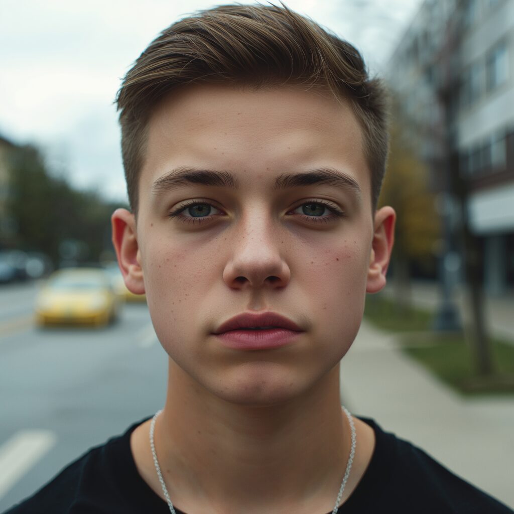 Естественный портрет подростка в пасмурный день