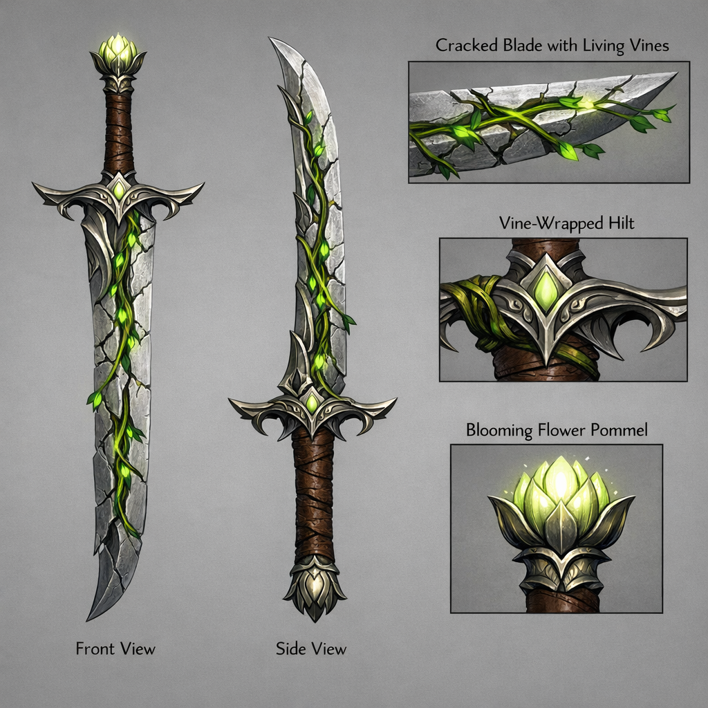 Концепт-арт древнего эльфийского меча