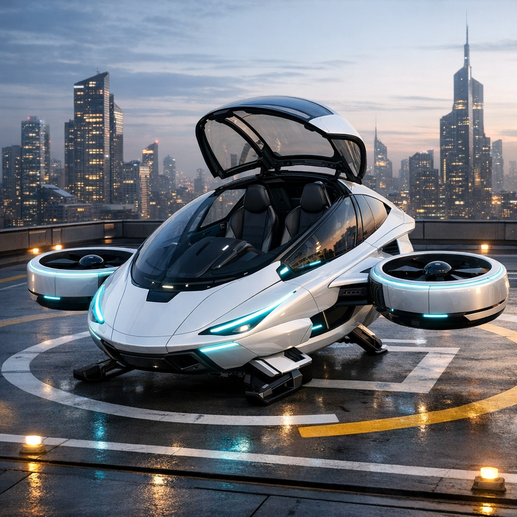 Концепт футуристического городского аэромобиля