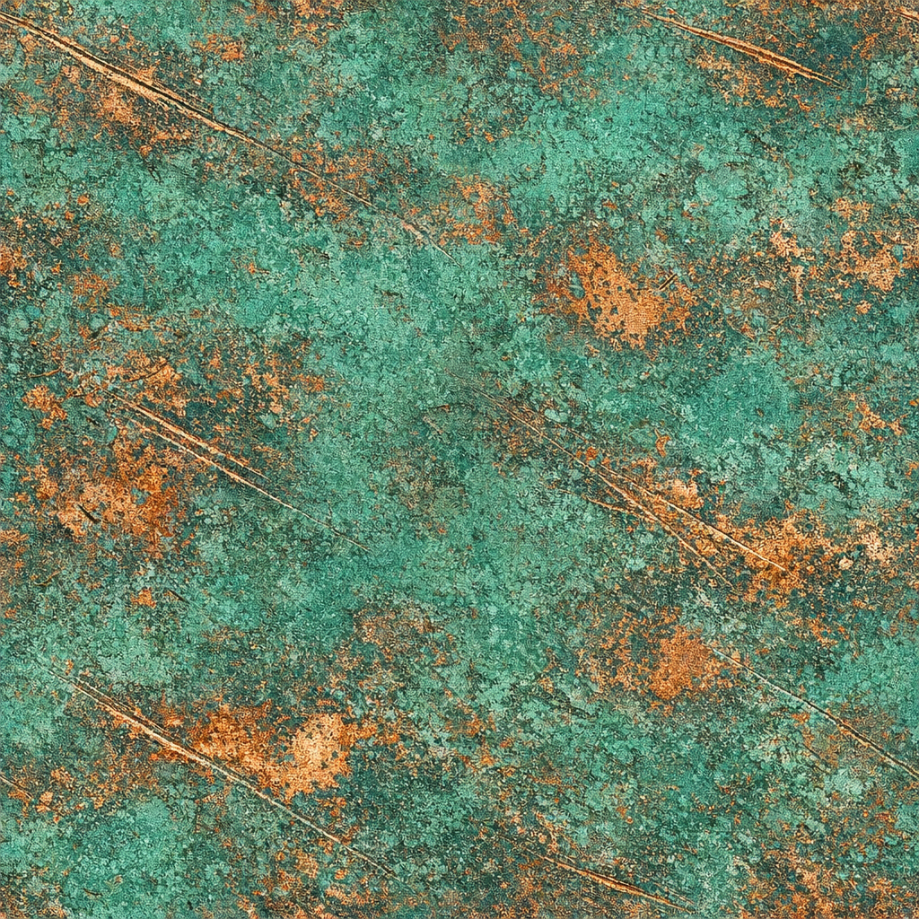 PBR текстура состаренной меди с патиной