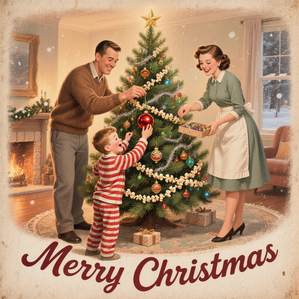 Винтажная рождественская открытка - Пример 1