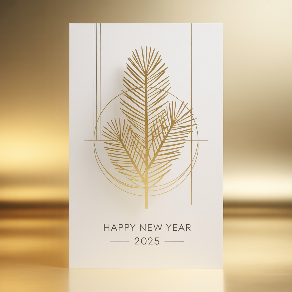 Корпоративная открытка С Новым 2025 годом | Минималистичный бизнес-дизайн