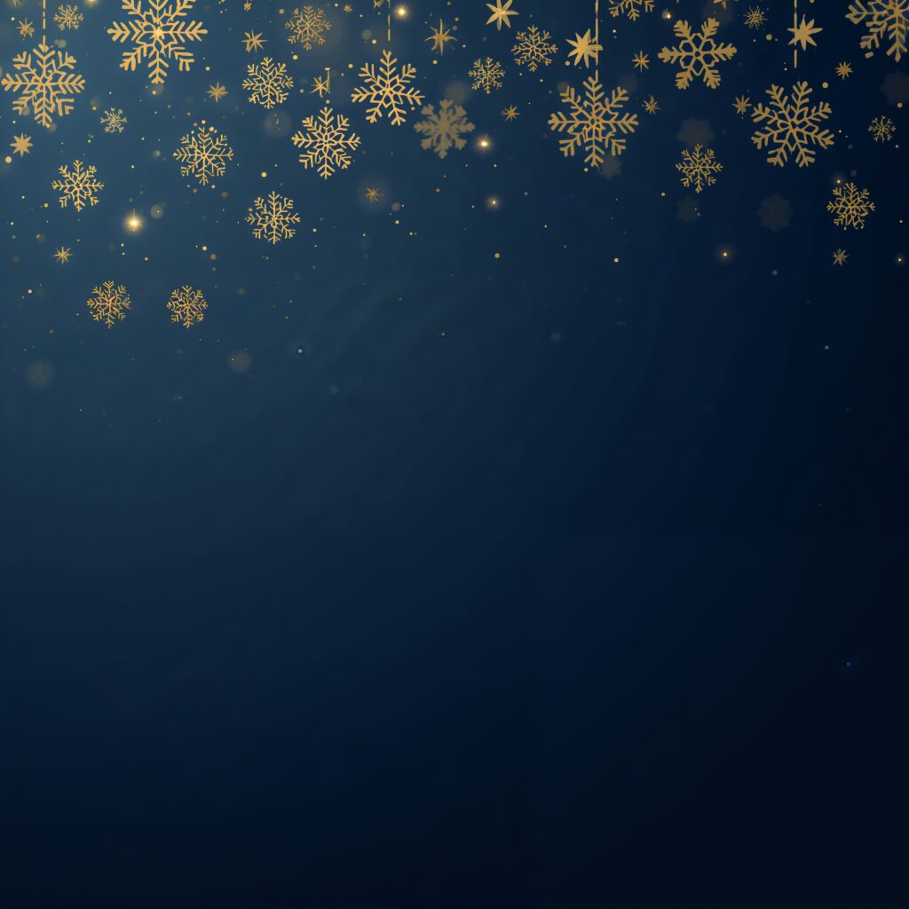 Новогодний баннер для email-рассылки | Бизнес-дизайн в золотисто-синих тонах