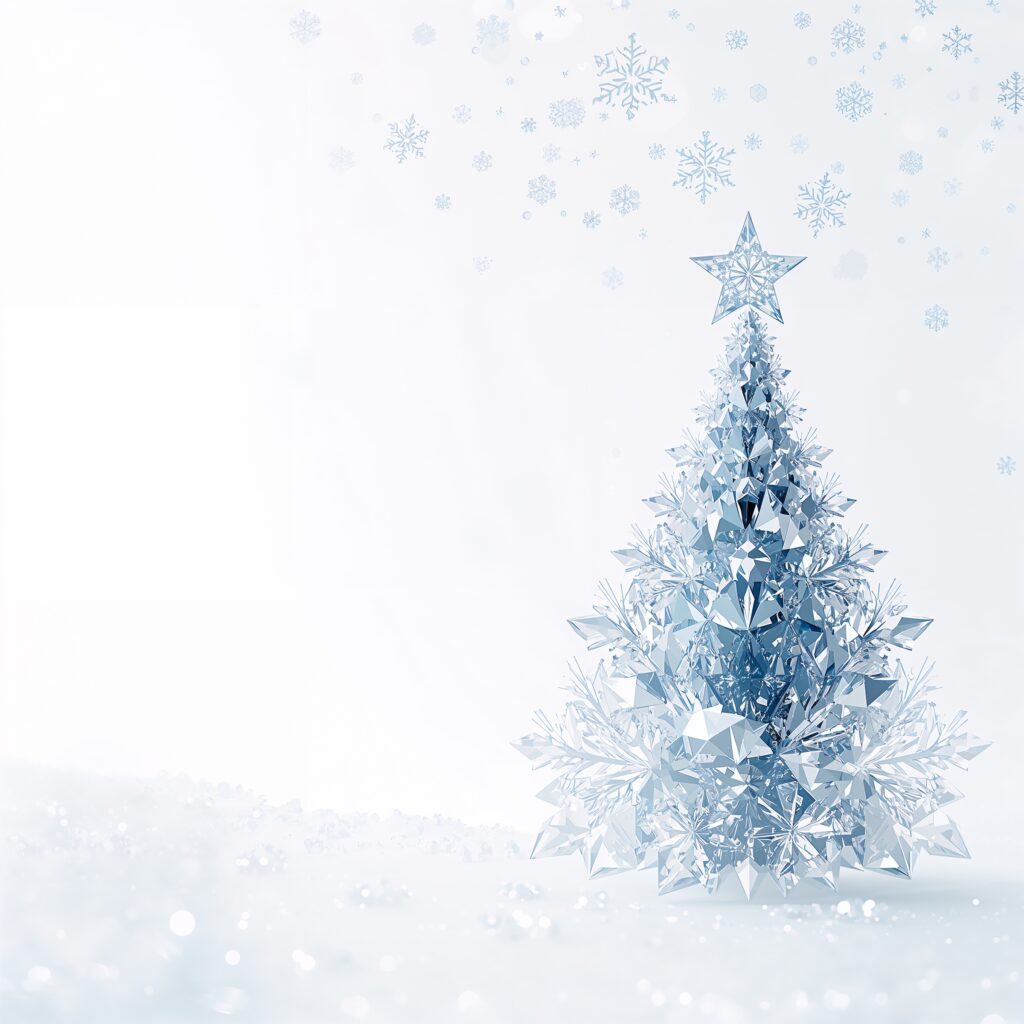 Элегантная новогодняя открытка в минималистичном стиле со снежинками