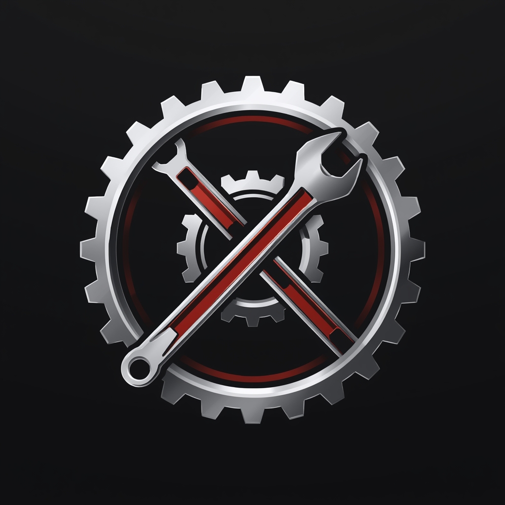Промт для создания профессионального логотипа автосервиса с ключом и шестерней - Пример 1