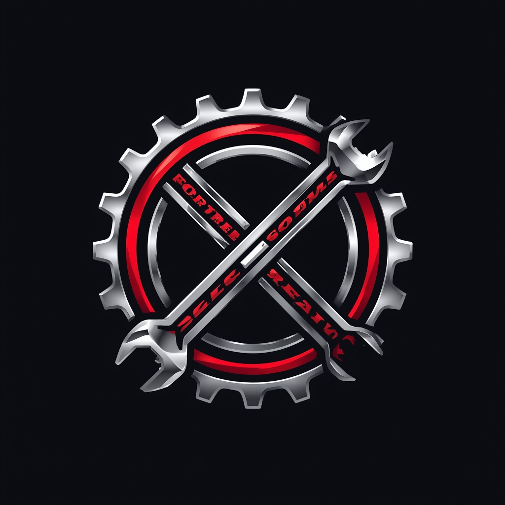 Промт для создания профессионального логотипа автосервиса с ключом и шестерней - Пример 3