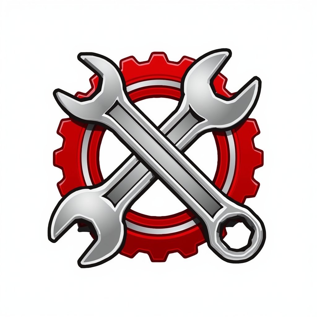 Промт для создания профессионального логотипа автосервиса с ключом и шестерней - Пример 4