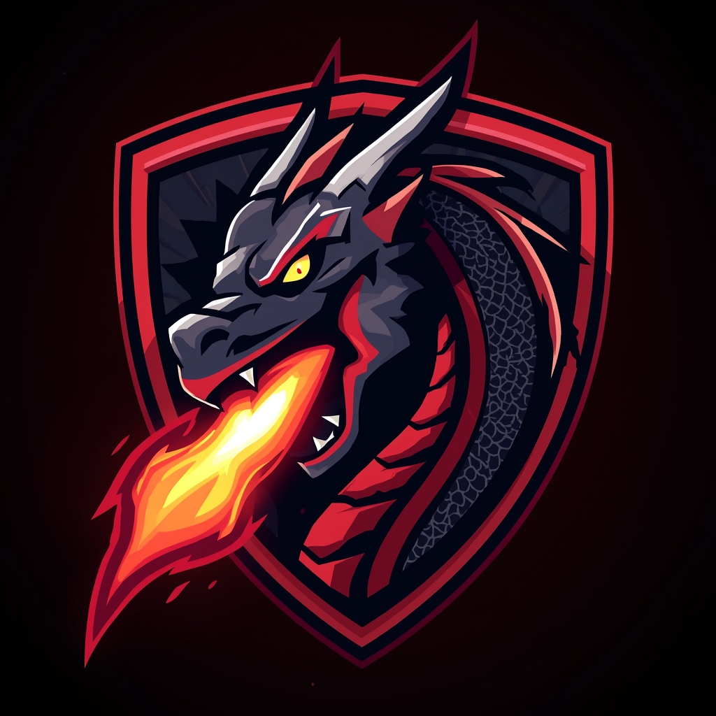 Промт для создания эпичного логотипа киберспортивной команды с драконом - Пример 3