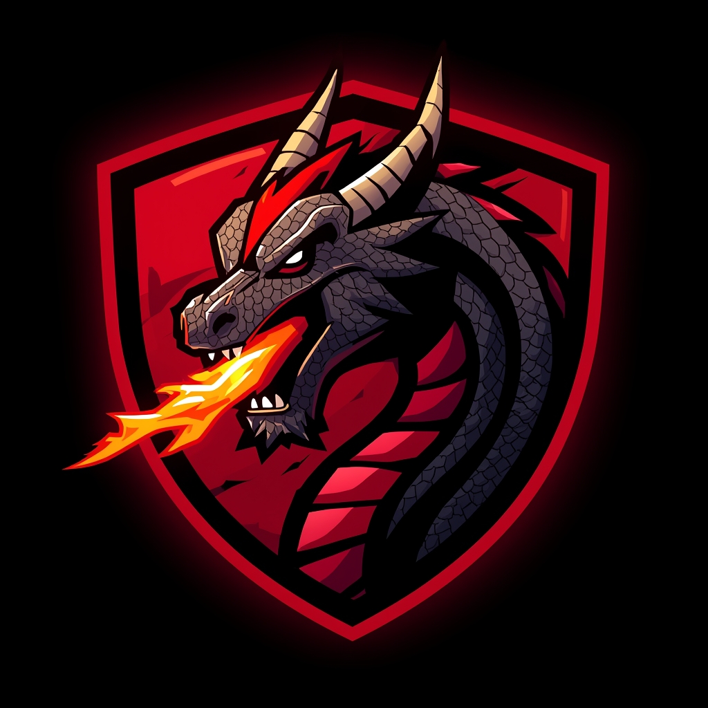 Промт для создания эпичного логотипа киберспортивной команды с драконом - Пример 2