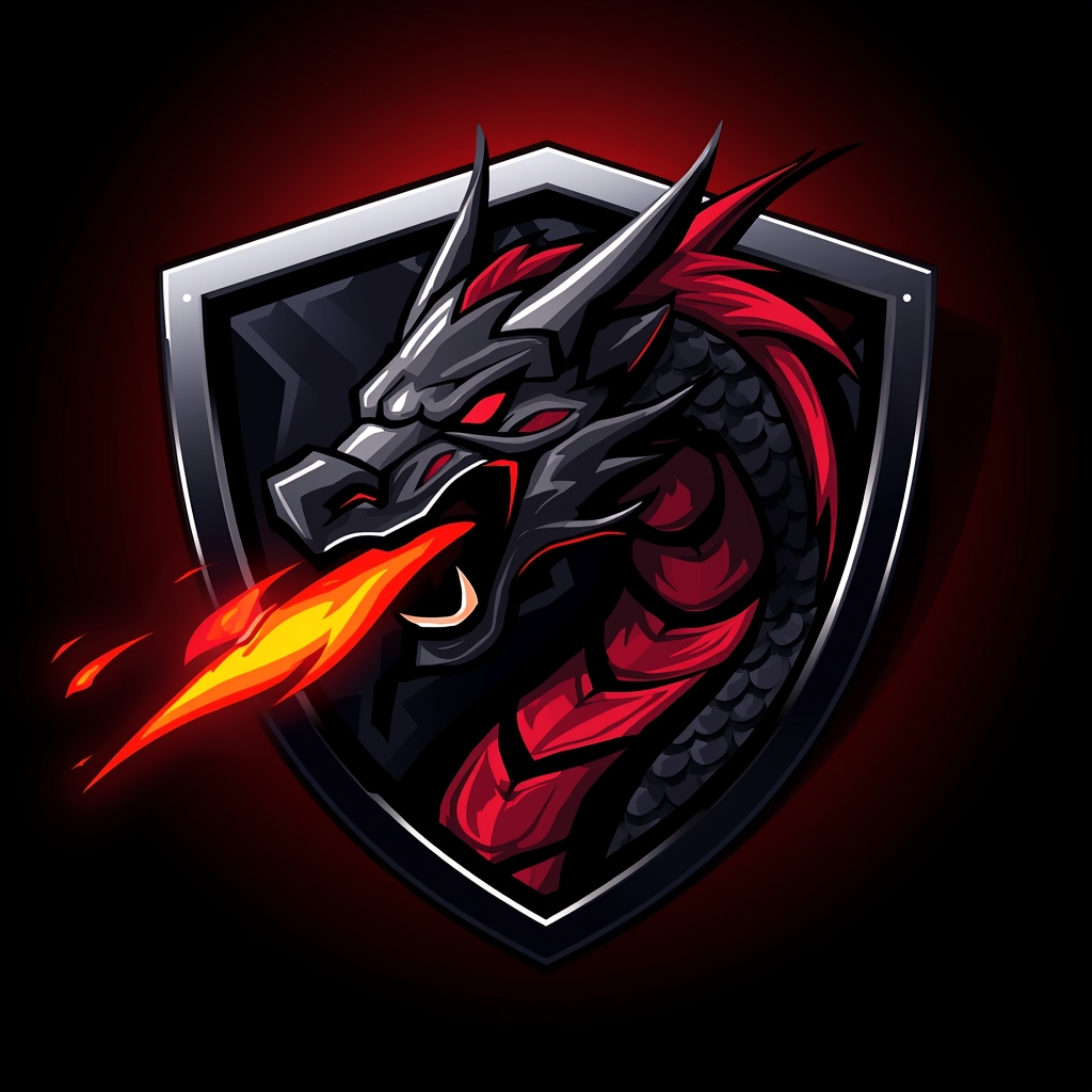 Промт для создания эпичного логотипа киберспортивной команды с драконом - Пример 1