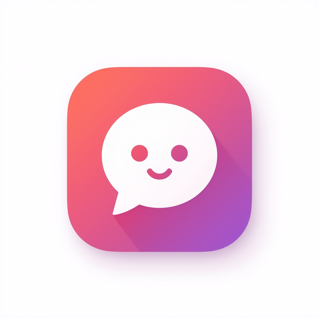 Промт для создания яркой иконки мобильного приложения-мессенджера - Пример 2