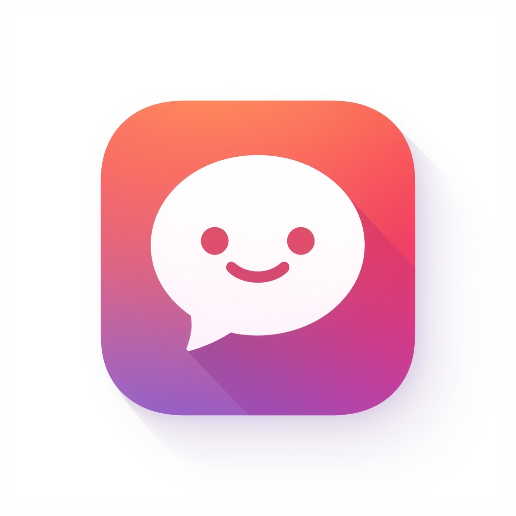 Промт для создания яркой иконки мобильного приложения-мессенджера - Пример 4